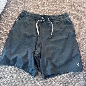 Vuori Men's Charcoal Black Athletic Shorts with Contrast Drawstring